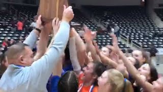 Watch as Byron Nelson celebrates first UIL state volleyball title [upl. by Amalbergas]