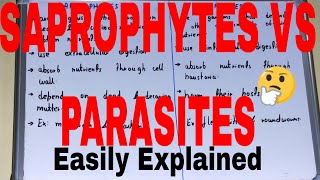 Saprophytes vs ParasitesDifference between saprophytes and parasitesSaprotrophs and parasites [upl. by Pomfret]