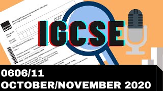 IGCSE Add Math October November 2020 Paper 11 060611 [upl. by Galang]