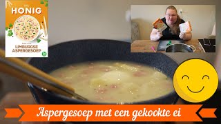 Aspergesoep met een ei lekker om mij manier  kook video [upl. by Feriga]