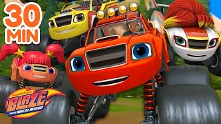 Blaze Family Uses Blazing Speed 🚗  30 Minute Compilation  Blaze and the Monster Machines [upl. by Oigile]