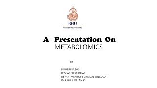 PhD Seminar Basics of Metabolomics [upl. by Ahtan]