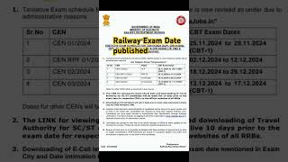 Railway Exam Date publishedrailway exam daterailway exam New update railwayntpc rrb technician [upl. by Rumit]