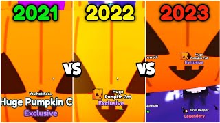 🎃 HATCHING A HUGE PUMPKIN CAT  2021 VS 2022 VS 2023  Pet Simulator X Roblox [upl. by Atinna989]