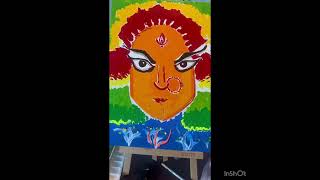 DURGA PUJO KOLKATA 2024  canvas painting ☘️ [upl. by Iren]