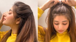 Simple and cute hairstyle for everyday  wajeeha [upl. by Corena]