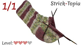 Ferse stricken leicht gemacht  Mustersocken [upl. by Dusen]