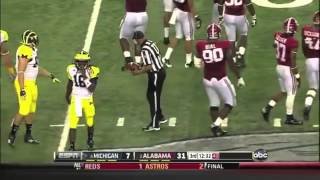 2012 Cowboys Classic  8 Michigan vs 2 Alabama Highlights [upl. by Nnylrebma]