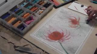 Spider Lilies  Watercolor and Pastel Timelapse [upl. by Erdnassak]