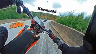 ✅Kawasaki Z900 amp KTM 690 SMCR Engine sound only 4k Pampilhosa da Serra [upl. by Ynitsed]