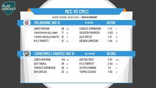 Melbourne 2nd XI v Camberwell Magpies 2nd XI [upl. by Buzz]