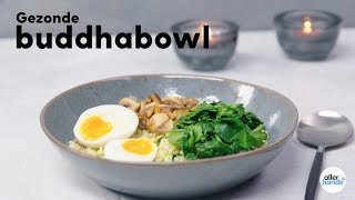 Wat eten we vandaag Gezonde buddha bowl met bulgur broccolirijst en champignons  Allerhande [upl. by Ylatfen]