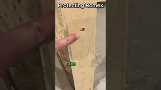 Protecting Romex wire with Staples and Plates  WIRING BASICS diy wiringbasics electrical [upl. by Ardnekat]