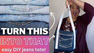 Transform Your Old Jeans Into Tote Bags Easy Diy Tutorial For Beginners [upl. by Rammus658]