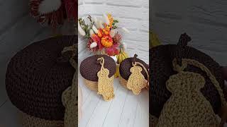 Crochet Acorn Basket for Your Home DECOR [upl. by Auhesoj]