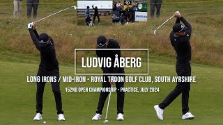 Ludvig Åberg Golf Swing LongMid Irons faceon  Royal Troon South Ayrshire Scotland July 2024 [upl. by Gavrah]