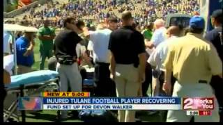 Tulane football player suffers spinal injury [upl. by Breech]