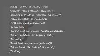 Mixing Tip 12 by PremJ Hans [upl. by Nnauol]