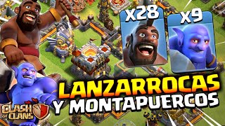 COMO ATACAR 🥊 en TH11 con Lanzarrocas y Montapuercos CLASH OF CLANS mejores Ejércitos para Guerra [upl. by Golda]