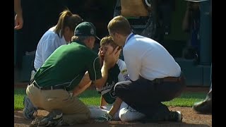 LLWS 2012  Ryan Meury gets a bad hit on his mouth [upl. by Lucic]