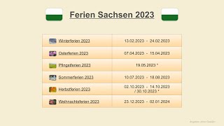 Ferien Sachsen 2023 [upl. by Dusza]