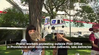 VIDEO NOW Postal workers protesting outside Providence Post Office [upl. by Clower110]