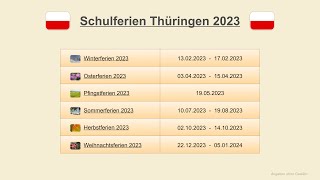 Schulferien Thüringen 2023 [upl. by Krasnoff]