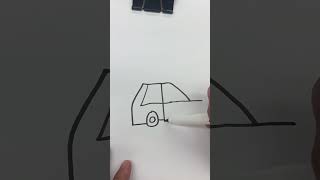 Easy And Simple Car Drawing using Number 4 easyartclass simpledrawing easydrawing nSerJay [upl. by Ahsemik]