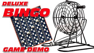 DELUXE BINGO SET LOTTO WIRE CAGE WITH AUTOMATIC RANDOM BALL SELECTOR 150 TOKENS [upl. by Kienan]