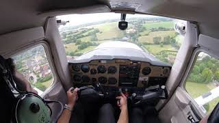 C152 Landing at Redhill 12KTs wind Runway 18 PPL Training UK [upl. by Ellertal]