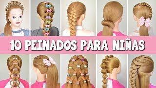 10 PEINADOS PARA NIÑAS CON TRENZAS FACILES Y RAPIDOS [upl. by Lali985]