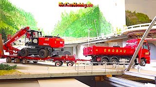 RC TRUCK AND CONSTRUCTION MACHINE ACTION in Sigmaringendorf after Xmas 2018  part 1 [upl. by Ayokal627]