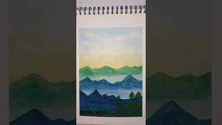 Day11 Landscape Art  Easy and Beautiful art trending shortvideo song abstract drawing [upl. by Eenahpets]