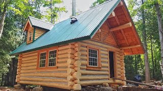 Father amp Son Build their Dream Log Cabin in the Canadian Wilderness FULL BUILD [upl. by Selin]