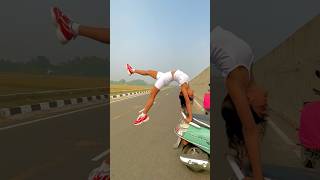 Scooty se stunt 😱 flexibility yogapractice fitness ytshortsindia ￼ [upl. by Honora]