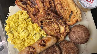 Croissant French Toast Sausage and Eggs [upl. by Latsirc473]