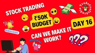 Day 16 of Trading with ₹50K Gains Losses and Key Insights StockTrading ₹50KChallenge intraday [upl. by Orenid110]