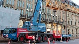 CRANE LIFTING CRANE  TEREX MOBILE CRANE DISMANTLING TOWERCRANE  DEMAG AC 120 Seeland [upl. by Ylrrad]