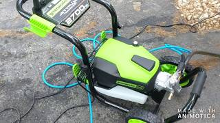 Green Works 2700psi electric pressure washer unboxing [upl. by Lucio]