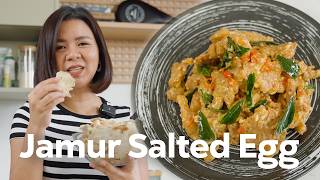 RESEP JAMUR SALTED EGG  PENGGANGTI AYAM TELOR ASIN BUAT JUALAN [upl. by Nixon793]