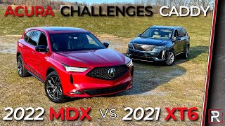 2022 Acura MDX ASpec Vs 2021 Cadillac XT6 – Japan Takes on America for 3Row Supremacy [upl. by Yoreel618]