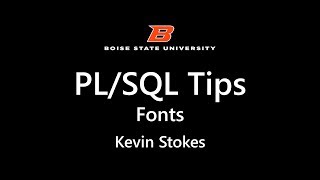 PL SQL Preferences  Fonts [upl. by Tedd]