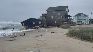 Aftermath of House on Outer Banks of North Carolina Collapsing into Ocean in Rodanthe [upl. by Jeannine]