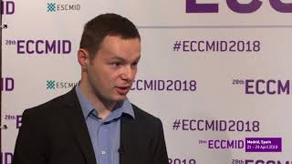 ECCMID 2018 Marcin Rownicki discusses bacterial toxinantitoxin system as target [upl. by Eelibuj]