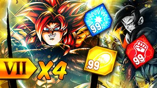 THE BEST UNIT IN THE GAME 4x ZENKAI BUFFED ULTRA SSJ4 GOGETA IS A CHEAT CODE Dragon Ball Legends [upl. by Cadman]