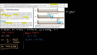 Q6 and Q19 Example 52 Compressing a spring physicsproblemsolving mechanics [upl. by Annahtur]