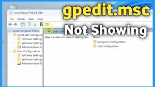 Fix gpeditmsc windows 11 missing  gpedit not found in windows 11 [upl. by Nallad]