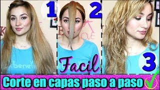 Como cortar el cabello en capas para darle mucho volumen hazlo tu misma ♡ [upl. by Ahsimrac]