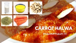 How To Make Carrot Halwa  Quick One Minute Video [upl. by Lissie181]