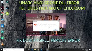 UNARCDLL ERROR  ISDONEDLL ERROR  UNARCDLL ERROR CODE 12 ERROR INSTALLING FITGIRL DODI REPACK [upl. by Ayanaj]